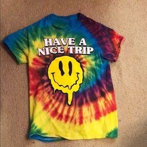 Tie dye “have a nice trip” tee